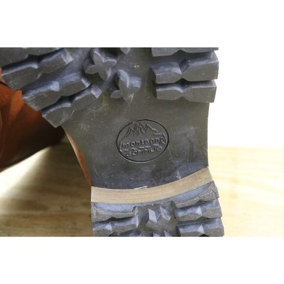 JOAN DAVID BOOTS 11.5 Brown Leather Combat Riding Shoes Italy Vintage - Picture 9 of 13